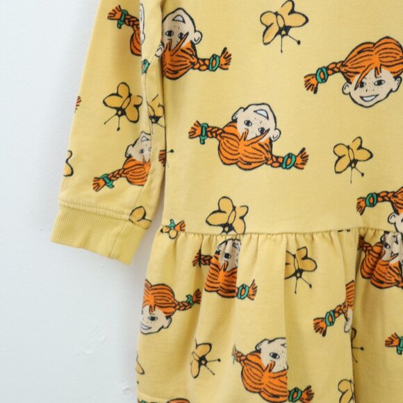 “PIPPI Longstocking” H&M Jersey Yellow Dress / 4-6Y (120) - Picture 4 of 7